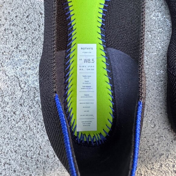 ROTHY'S Black The Point II Shoes Womens 8.5 Black Slip On Flats Rothys Pointed - Picture 7 of 10